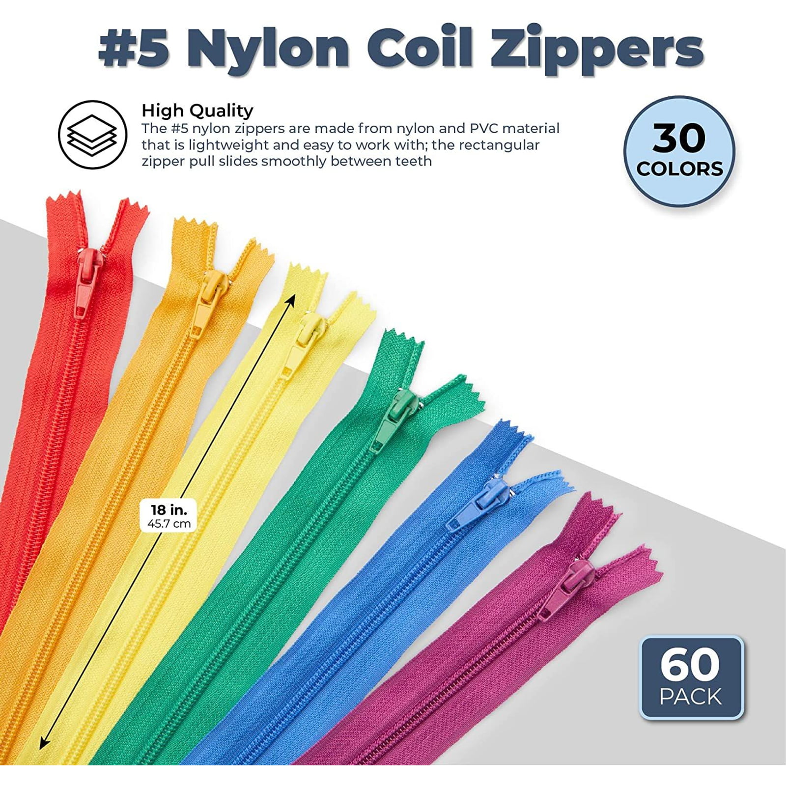  SHRJ 42 Yards 14Pcs Zippers by 5 Nylon Coil in