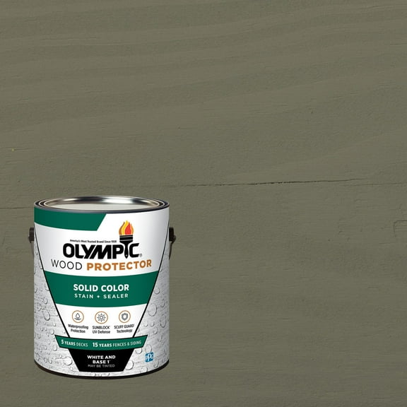 Olympic 1 Gallon SC-1081 Stonehedge Exterior Solid Wood Protector Stain Plus Sealer in One
