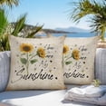 thumbnail image 4 of You Are My Sunshine Outdoor Pillow Covers Pack of 2 Sunflower Flower Bee Farm Waterproof Throw Pillow Covers Decorative Cushion Cases for Patio Garden Tent Balcony Couch 16x16 inch, 4 of 8