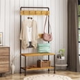 thumbnail image 3 of Noble House Tallulah Indoor Acacia Wood Bench with Shelf and Coat Hook - Natural, 3 of 12