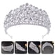 thumbnail image 4 of KAKOWELY Corona de diamantes de imitación para tocado de boda, tiara nupcial de diamantes de imitación para fiesta, color plata, 4 of 4