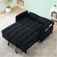thumbnail image 6 of JERFIT Modern Convertible Sofa Bed 3 in 1 Pull Out Sleeper with Pillows, Flannelette Upholstery, for Small Space Living Room, Apartment, Dorm, Guest Room, Black, 6 of 10