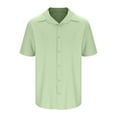 thumbnail image 5 of Iugvhana Mens Casual Shirts Short Sleeve Button Down Shirt Wrinkle Free Summer Beach Shirt for Vacation Wedding Mint Green XXL, 5 of 6