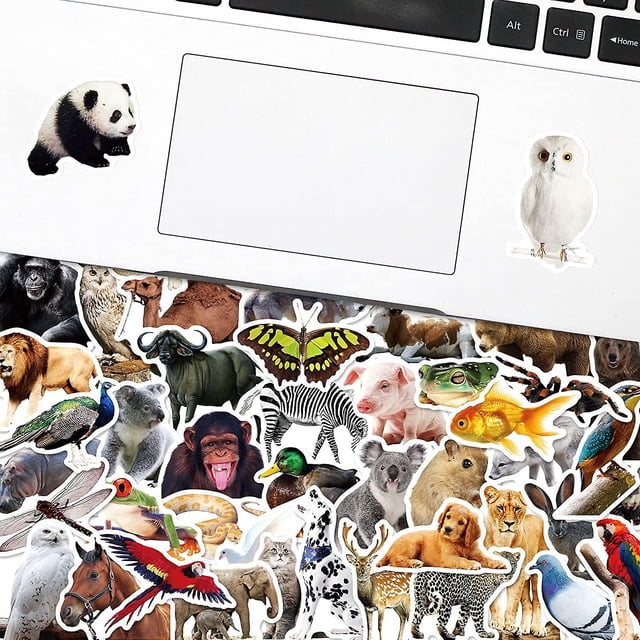 50 pegatinas de animales del bosque, pegatinas de animales con fotos para niños de 2 a 12 años, resistentes al agua