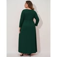 thumbnail image 4 of Women's Plus Size Long Dress Short Sleeve V Neck Empire Waist Beach Party Dresses, 4 of 5