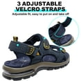 thumbnail image 4 of OutPro Men's Hiking Sandals Arch Support Casual Leather Sandals for Men Summer Outdoor Beach Sandals for Male Open Toe Athletic Shoes Outdoor Dark Blue, 4 of 9