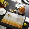 thumbnail image 3 of Burnt Orange Beige Ombre Placemats Set of 6, Modern Abstract Art Texture Placemats for Dining Table, Place Mats for Kitchen Tabletop, Waterproof Wipeable Dining Table Mats Set, 3 of 9