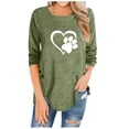 thumbnail image 1 of Fridja Womens O-Neck Irregular Button Long Sleeve Print Casual Top Blouse, 1 of 5