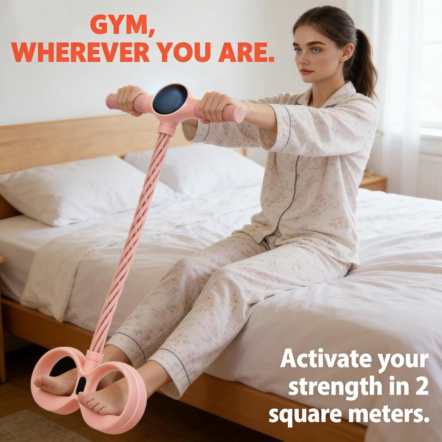 Smart Foot Pedal Puller, 6 Tube Pedal Puller Resistance Band with Digital Counter & Handles, Multifunctional Pedals Pullers Resistance Rope, for Full Body Stretching & Yoga