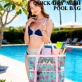 thumbnail image 2 of Mesh Beach Bag, Extra Large Beach Tote with Zipper Pocket Pool Bag for Cruise/Swim/Vacation Essentials, 2 of 8
