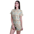 thumbnail image 2 of Moomaya Womens Printed Tee and Shorts Pajama Set PJs,Short Sleeve Sleepwear Nightwear S-XXL, 2 of 7