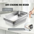 thumbnail image 6 of VEVOR 4 Pack Hotel Pans, Full Size Anti-Jam Steam Pan with Lid, 0.8mm Thick Stainless Steel Steam Table Pan, 4-Inch Deep Commercial Table Pan, Catering Storage Food Pan, for Industrial & Scientific, 6 of 9