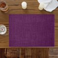 thumbnail image 2 of Table Placemats Set of 6,Retro Dark Purple Linen Bottom Non-Slip Kitchen Dining Tables Place Mat,Farmhouse Flax Texture Washable Table Mats for Home Dinner Holiday Party Banquet, 2 of 9