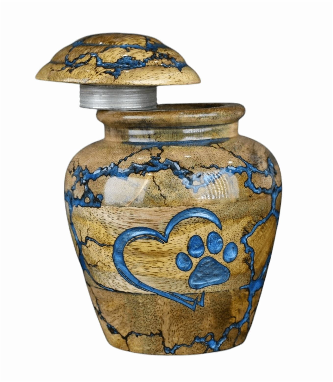 Wooden Cremation Urn For Pets Ashes - Resin Urn Box For Dog Ashes Urn For Cats Ashes Urn - Handmade