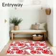 thumbnail image 3 of ODIKA 6'x9' Machine Washable Non-Slip Area Rug, North Pole Striped Treat Entrance Hearth Decoration High Traffic Rug with Pad, Red, 612786, 3 of 8