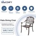 thumbnail image 7 of SOCIALCOMFY 2 Piece Outdoor Bistro Dining Chairs, Cast Aluminum Dining Chair Set, Patio Bistro Chairs for Balcony, Backyard, Garden, 7 of 7
