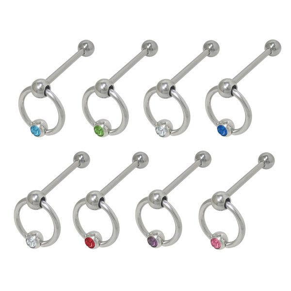 Bodyjewelryonline Barbell Tongue Ring Surgical Steel With Door Knocker Bead Walmart Com Walmart Com
