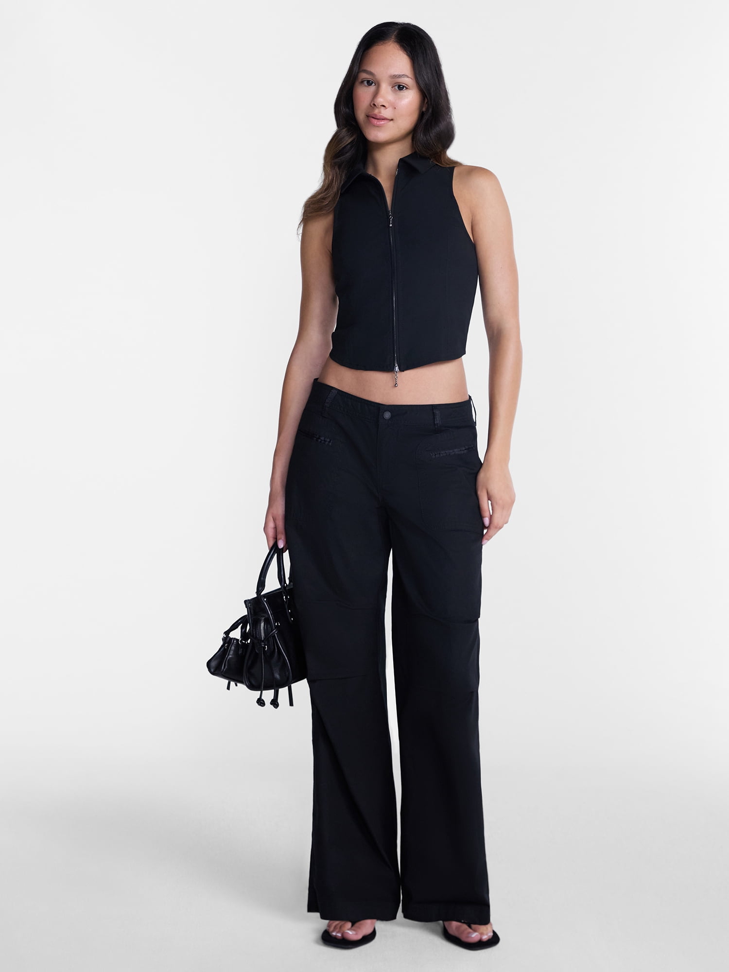 No Boundaries Poplin Cargo Pants, 31.5'' Inseam, Women's XXS-XXL