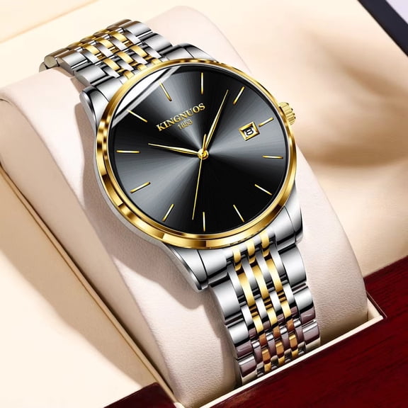 Men's Watch Ultra-Thin Men's Stainless Steel Band Quartz Watch Calendar Waterproof Watch Men's Business Fashion Trend Watch Men's Watch