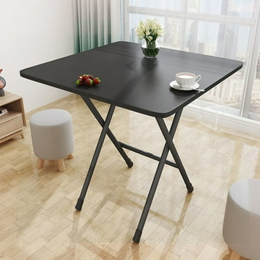 AQMD Foldable Dinner Table Square Solid MDF 4 Persons Home office Study Computer Desk Home Improvement