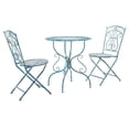 thumbnail image 3 of SAFAVIEH Semly Rustic Outdoor Patio 3 Pc Bistro Set, Antique Blue, 3 of 8