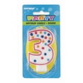thumbnail image 2 of Unique Industries' Polka Dot Number "3" Birthday Candle, 2 of 2