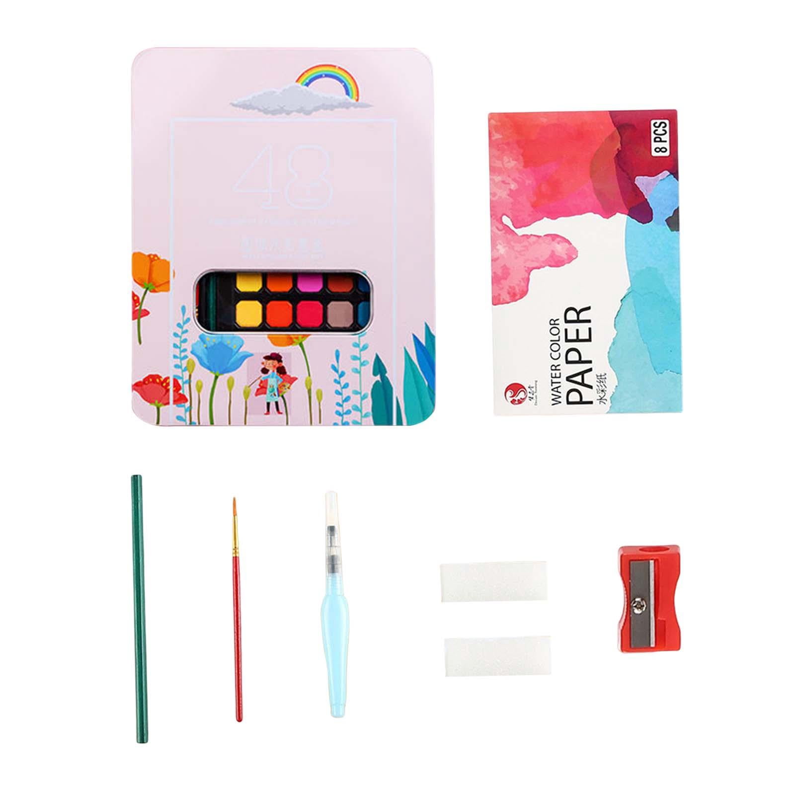 Watercolor Paint Set Pigment Paint Professional Watercolor Paper Art Portable Water Colors for Kids Adults Students Painters Beginners pink