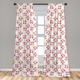 thumbnail image 5 of Ambesonne Peach Curtains, Small Fruits on Plain Back, Pair of 28"x84", Raspberry Marigold and White, 5 of 5