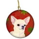 Carolines Treasures SS4679-CO1 Chihuahua Rouge Flocons de Neige Vacances Noël Ornement en Céramique – image 1 sur 2