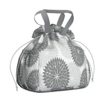 Boho Bohemia Pioneer Flower Art Drawstring Lunch Bag Women - Drawstring Lunch Bag Insulated for Work Office - Stain-Resistant Large Lunchbags for Women with Multi-Pockets