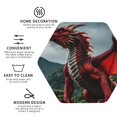 thumbnail image 4 of Pofeuu Majestic Red Dragon Print Leather Coasters Set of 6, Round Cups Mugs Mat Pad for Home Kitchen Heat Resistant Drink Coasters,Hexagon, 4 of 7
