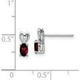 thumbnail image 4 of Sterling Silver Rhodium-Plated Garnet Earrings (10 X 4) Made In China qbe20jan, 4 of 5