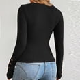 thumbnail image 4 of BUIGTTKLOP Sweaters for Women Long Sleeve Shirts Crewneck Ribbed Knit Tops Lighweight Pullovers Slim Fitted, 4 of 6