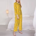 thumbnail image 3 of Picia Funny Chicken Pattern Women’s Long-Sleeve Sleepwear Set - Soft 2-Piece Loungewear with Pockets, Comfy PJs for Relaxing Nights-Large, 3 of 7