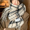 thumbnail image 5 of Luxalzxs Winter Scarf for Women Cold Weather Fashion Retro Plaid Shawls Wraps Thick Warm Soft Scarf Wraps for Women, 5 of 5