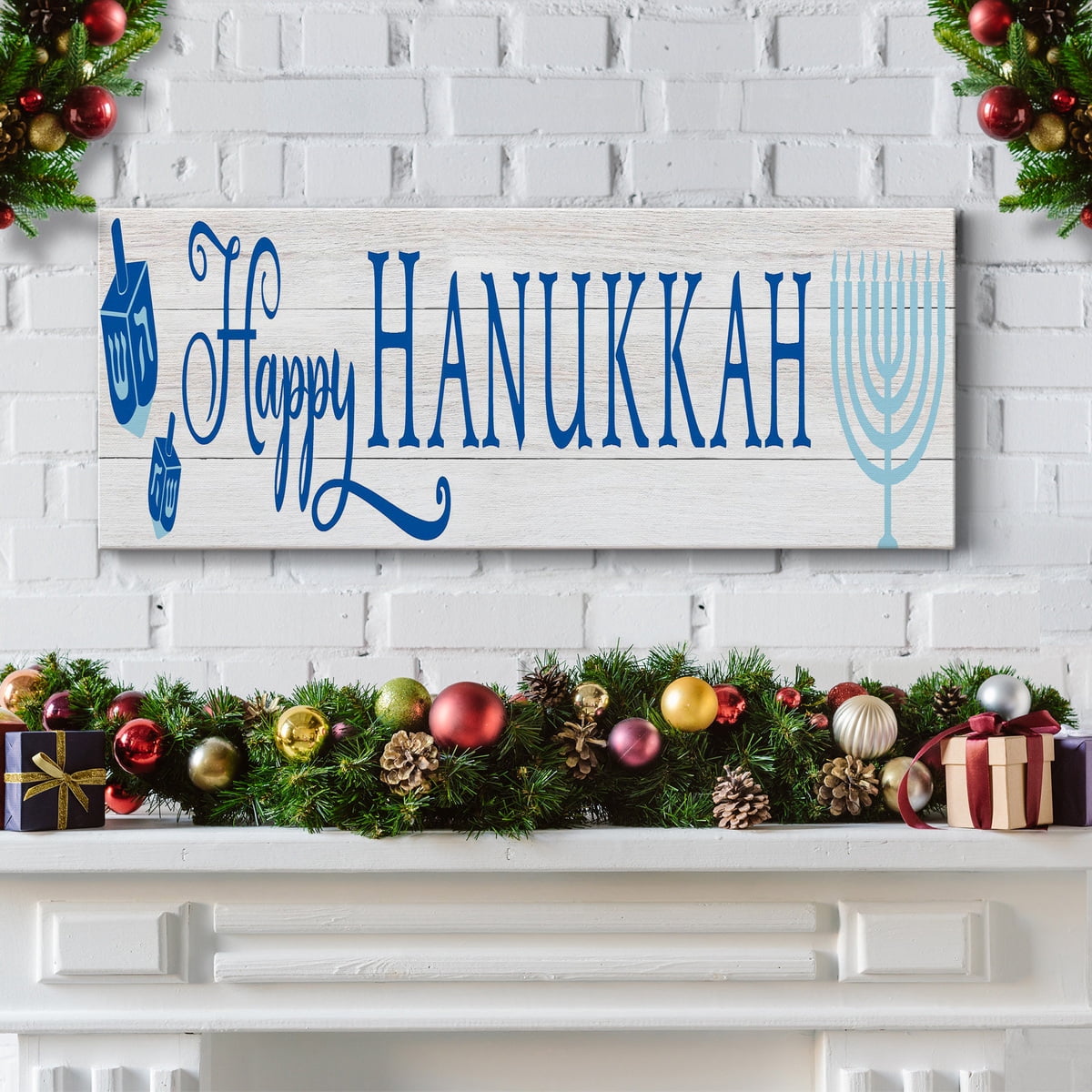 Happy Hanukkah Premium Gallery Wrapped Canvas - Ready to Hang