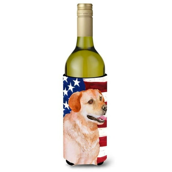 Labrador Retriever Patriotic Wine Bottle Beverge Insulator Hugger