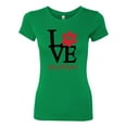 thumbnail image 2 of Wild Bobby, Love My Dog Stole My Heart Red Pawprints Pop Culture Womens Slim Fit Junior Tee, Kelly, Large, 2 of 3