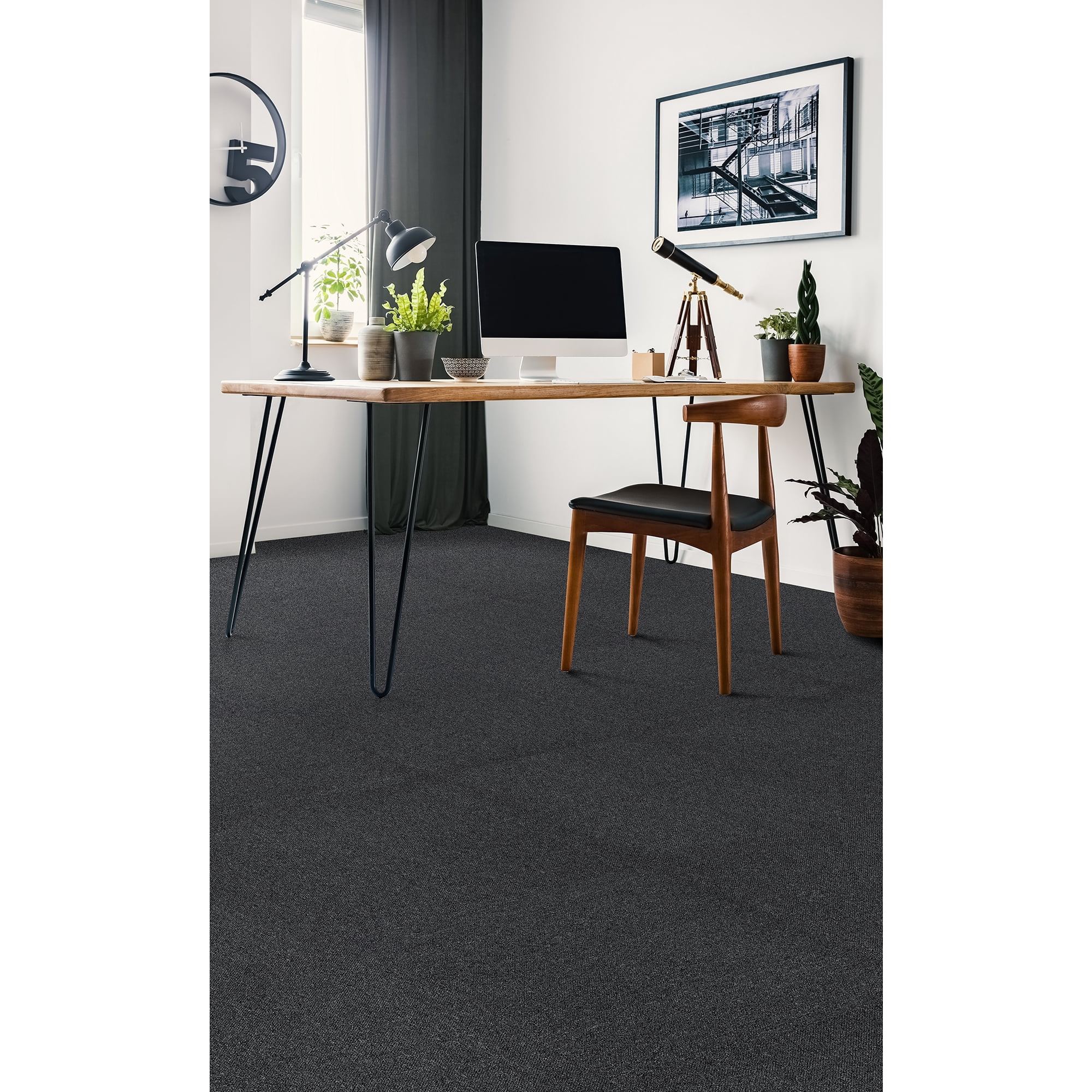 Mohawk Advance 24" x 24" Carpet Tile with Colorstrand® Nylon Fiber in Black (96 sq ft per carton)