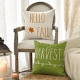 thumbnail image 3 of Sm:)e Pumpkin Harvest Hello Fall Throw Pillow Covers Set of 4 18 x 18 Green Orange Square Seasonal Decorative Farmhouse Outdoor Pillow Case, 3 of 7