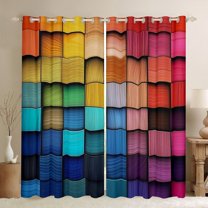 Feelyou Pixelate Miner Teens Blackout Curtains Set of 2 (52x84 Each), Colorful Square Abstract Window Curtains, Modern Fashion Art Curtains and Drapes, Window Curtains Home Decor