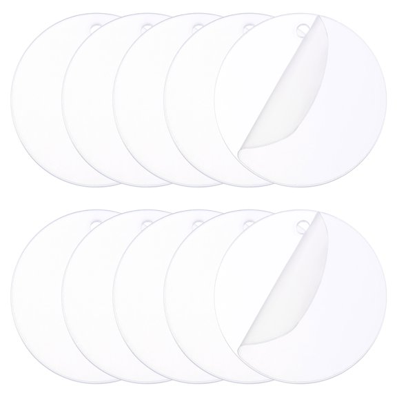 Uxcell 15Pcs 2.5" Acrylic Ornament Blanks, Round Keychain Blanks with Holes, Clear