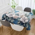 thumbnail image 5 of Coolnut White Blue Roses Rectangle Tablecloth Waterproof Polyester Table Clothative Stain Resistant & Wrinkle Resistant Washable Table Cover for Dining Table/Party/Camping 60x108 Inch Decor Gift, 5 of 7