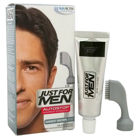 Just For Men Auto Stop Hair Color - Darkest Brown A-50 by Just For Men for Men - 1 Application Hair Color