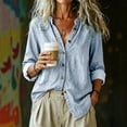 thumbnail image 7 of Ltctricy Women's Button down Denim Shirt Collared Casual Long Sleeve Tops Fall Loose Fit Trendy Jean Shirt, 7 of 7