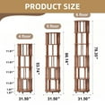 thumbnail image 4 of LUMAMIN 5-Tier Rotating Bookshelf, Solid Wood Round  360° Spinning Bookcase with Lockable Wheels for Living Room, Bedroom, Office, Walnut, 4 of 10