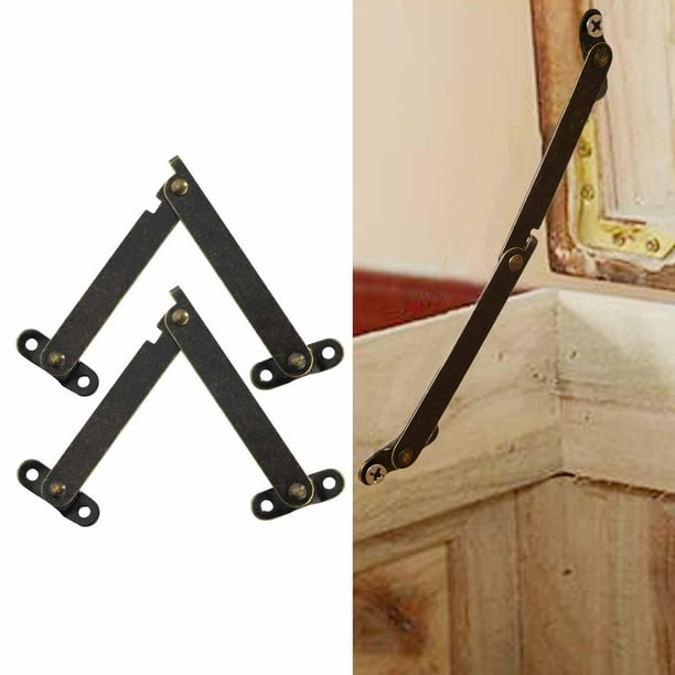 MroMax Bisagra de soporte plegable, bisagras de soporte de tapa plegable giratoria de 2.165 in/2.17 pulgadas, bisagras de soporte de tapa de hierro en tono bronce para cajas de madera y MroMax Bisagra de soporte plegable, bisagras de soporte de tapa plegable giratoria de 2.165 in/2.17 pulgadas, bisagras de soporte de tapa de hierro en tono bronce para cajas de madera y