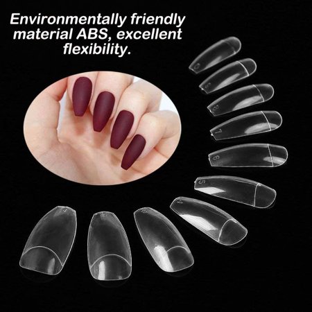 Ballerina Tips Coffin Nails Long 1000pcs Natural Clear Half Cover Acrylic Fake Nails Manicure Tool For Nail Salon Walmart Canada
