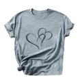 thumbnail image 5 of Dyegold Heart Shirts For Women Summer Casual Cute Funny Graphic Tees Short Sleeve Crew Neck Loose Tops Basic Blouses Tunics, 5 of 7