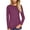 Burgundy, variant on Women T Shirt Long Sleeve Crew Neck Tee Tops(Pink M)